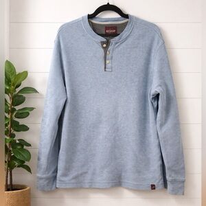 ✨Men’s Alesbury XL Blue Long Sleeve Henley Shirt Casual Waffle Knit